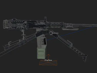  M2HB Machine Gun 3D model
