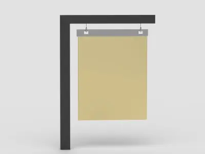 Blank billboard or poster located 3D model