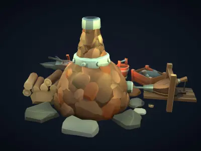 Stylized Poly Smelter Low-poly 3D model