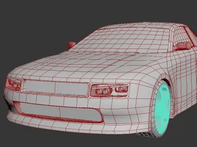 Black and White car Free low-poly 3D model