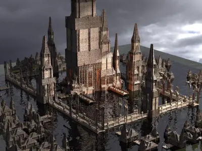 Huge Drake Fort Tower Kit bash 2 3D model