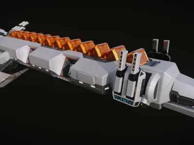 Spaceship Fighter - Source Files Attached 4K Textures Low-poly 3D model