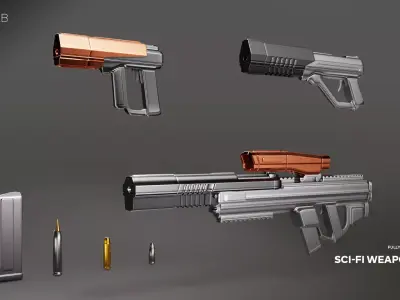 Sci-Fi Weapon Pack  Futuristic Gun Models 3D model