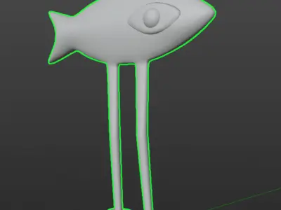Fish with legs  Low-poly 3D model