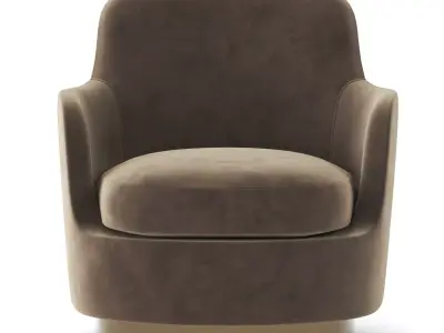 Armchair swivel chair velvet Low-poly 3D model