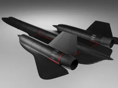 SR-71X fighter jet Low-poly 3D model