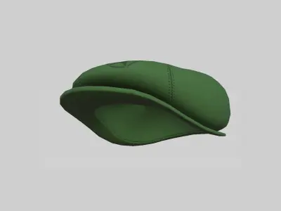 Newsboy Hat 06 Green Military - Character Fashion Design Low-poly 3D model