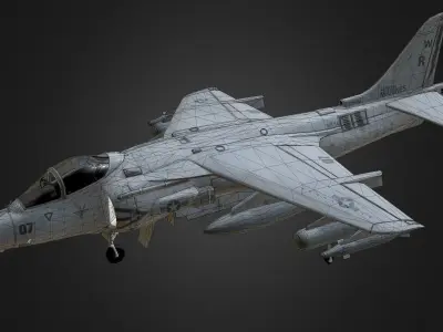 Harrier Jet Fighter Low-poly 3D model