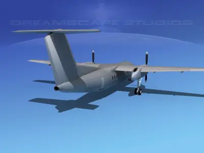Dehaviland DHC-8 100 Bare Metal 3D model
