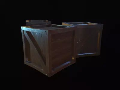 Stylized Wooden Crate Low-poly 3D model buy
