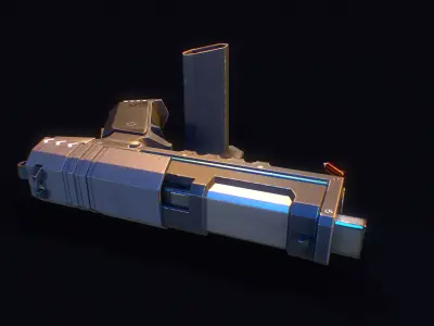 Sci-Fi Pistol Game Ready PBR Low-poly 3D model