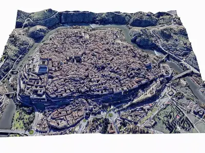 Toledo city Low-poly 3D model