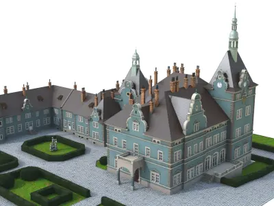 Shemborn Castle - version with non-detailed textures 3D model