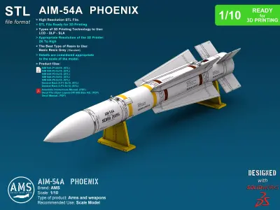 AIM-54A Phoenix - Scale 1-10 3D print model