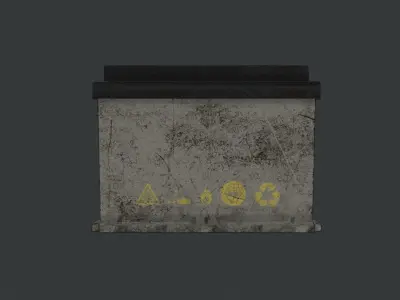 Car Battery - Dirty Graffitied Low-poly 3D model