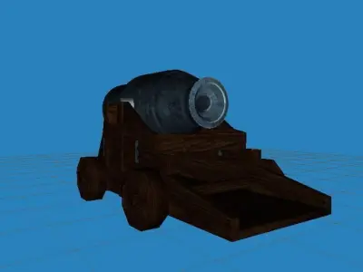 fantasy cannon Low-poly 3D model