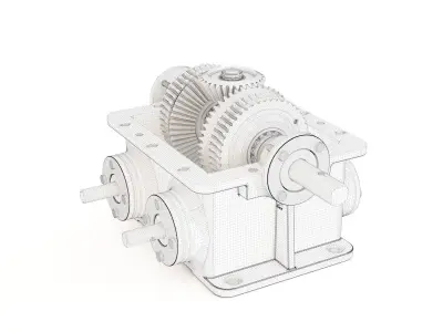 Gearbox gear motor 3D model
