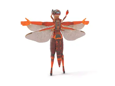 Dragonfly Hybrid Unique model pack Low-poly 3D model