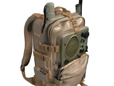 Military Radio Backpack 3D Model 3D model