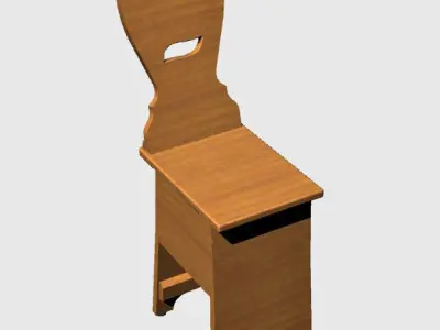 ancient chair Low-poly 3D model