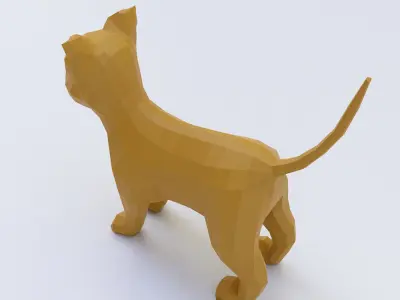 Cat 3d model polygonal Low-poly 3D model