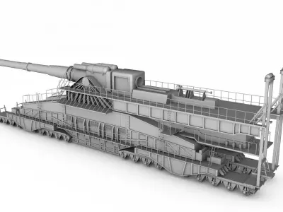 Schwerer Gustav Railway Gun 3D model