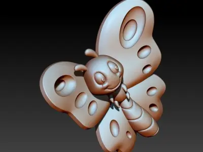 Butterfly Pendant 3D print model 7