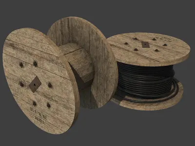 Cable Coil Low-poly 3D model