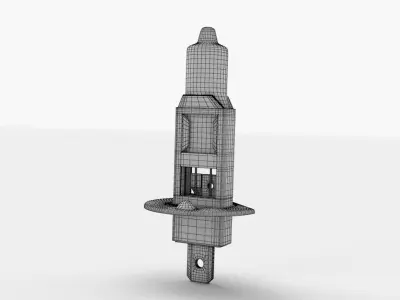 H1 Halogen Car Light Bulb 3D model