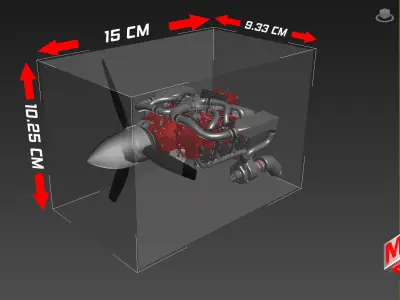 Continental IO 550 engine - Ready for 3d Print - Special Edition 3D print model