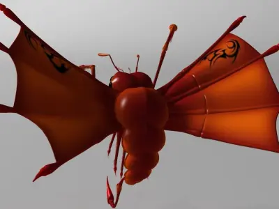 Flying scorpion Rigged Low-poly 3D model
