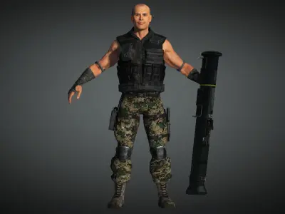 AAA Military Male Character 08 Low-poly 3D model