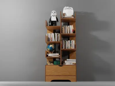 book shelf Free low-poly 3D model