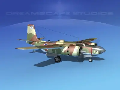 Douglas B-26C Invader IADF 3D model