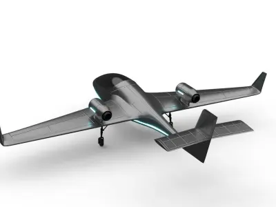 futuristic ultralight aircraft  3D model