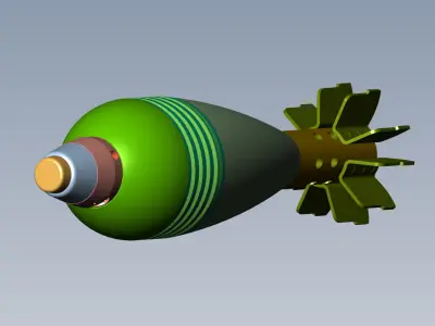 Mortar shell Artillery mine of 82 mm caliber Training model 3D model