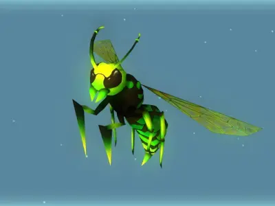 Animated Wasps Pack Low-poly 3D model