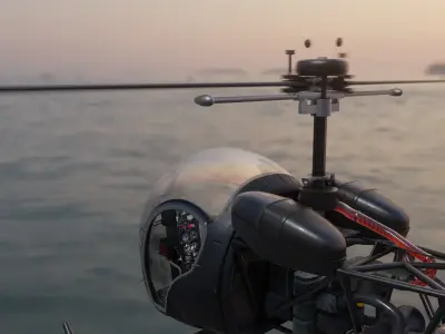 Bell 47 helicopter Low-poly 3D model