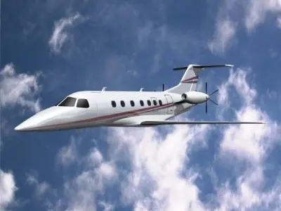 Embraer fma 123 cba vector private jet Low-poly 3D model