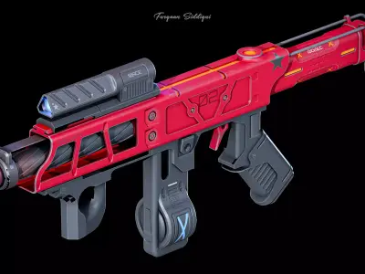 Sci-fi Rifle SSCC Low-poly 3D model