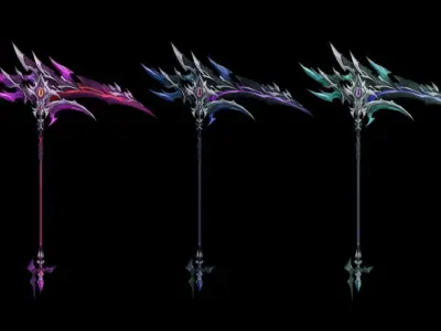 Succubus Scythe Low-poly 3D model