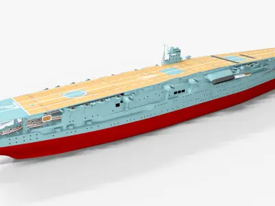 Akagi Japanese aircraft carrier  Low-poly 3D model