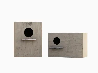 Wooden Birdhouse E 02 Low-poly 3D model