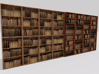 Bookshelf Bookcase Library 3D model