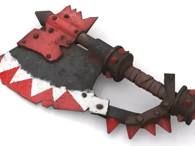 Orc Battle Axe 2 Low-poly 3D model