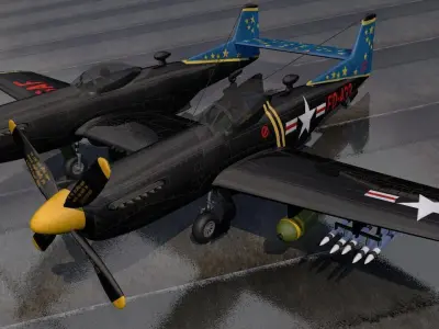 North American P-82 Twin Mustang 3D model