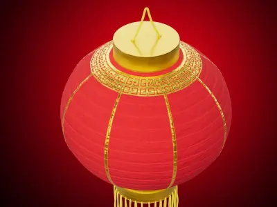 Chinese Lantern Low-poly 3D model