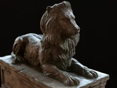 Lion Tomb PBR Low-poly 3D model