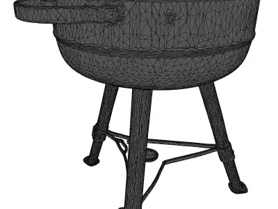 Rustic Outdoor Metal Fire Pit 3D model