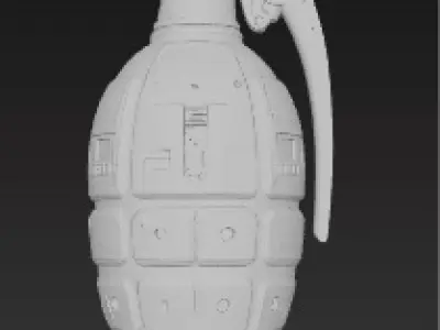  Futuristic Sci-Fi Plasma Grenade High-Tech Explosive Low-poly 3D model